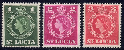 1953-54 St. Lucia  SC# 157-159 - Queen Elizabeth II - 3 Different - M-HR - Image 1 of 2