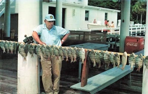Jekyll Island Georgia Postcard Fishing Coca Cola Cooler About 1970  H3* - Picture 1 of 2