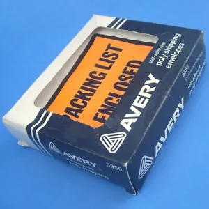 K137A Avery 100 Plastica Poly Lista di Imballaggio Busta Sacchetto Chiuso Autoadesiva - Foto 1 di 4