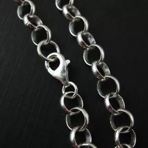 Sterling Silber 6,5 mm riesige klobige Rolo Halskette, Armband Kette, Fußkettchen Kette - Bild 1 von 1