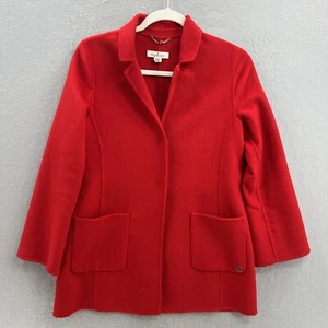Massimo Dutti Red Coat Girls Size 11-12 Wool Blend Short Pockets - Picture 1 of 11