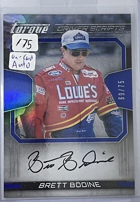 Brett Bodine /75 Blue #DS-BB Auto 2017 Panini Torque Driver Scripts Racing - Image 1 of 3