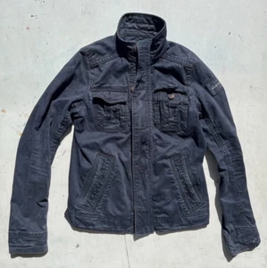 Boy's Abercrombie & Fitch Jacket Navy Blue Solid Full-Zip XL Field Outerwear - Picture 1 of 14