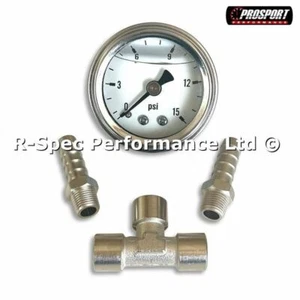 Niederdruck 15 Psi Testmessgerät Kit mit Inline-Adapter 8 mm Schlauchschwanzpumpe - Bild 1 von 4
