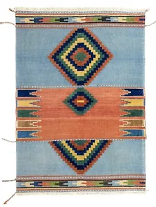 Modern Bohemian Rug,Vintage Oushak Turkish Rug,Wall Decor Carpet,3'5''x4'10'' ft - Picture 1 of 17