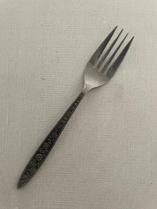 Stanley Roberts SRB 187 Salad Fork Floral Stainless Embossed Roses MCM HTF 6.5” - Picture 1 of 7