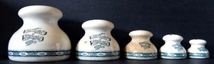 RARE set of Five Graduated Porcelain Imperial Weights by W & T Avery c.1870-90 - Bild 1 von 17