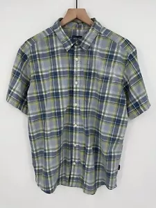 Patagonia Hemd Herren Large Kurzarm blau kariert Knopfleiste leicht Bio - Bild 1 von 5