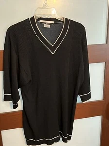 Vintage Nike Golf Sweater Shirt Tiger Woods Pullover Black V Neck MENS SIZE L - Picture 1 of 16