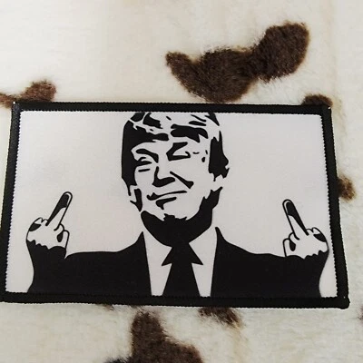 Trump Black Hat Patch Sublimation DYI Fabric Patch Glue Iron On Sew - Image 1 of 4