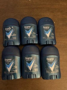 6 PACK Degree Men Antiperspirant Deodorant Cool Rush 72hr Travel Size .5oz Solid - Picture 1 of 5