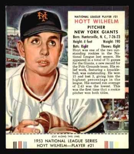 1953 Red Man Tobacco #NL21 Hoyt Wilhelm - EX+ - Picture 1 of 2