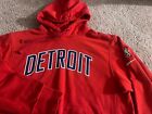 Nike Detroit Pistons NBA 75th anniversary hoodie hooded sweatshirt red bad boy S