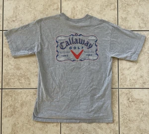 Callaway Golf Men's Short Sleeve Gray Large Athletic Club Classic VTG Ball Tee - Picture 1 of 19