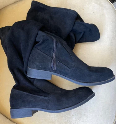 Botas de lavandería chinas sobre la rodilla gamuza negra 6,5 Foto 1 de 4