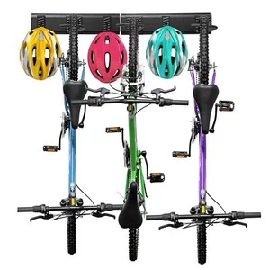 RaxGo Garage Bike Rack Wall Mount Bicycle Storage Hanger with 3 Adjustable Hooks - Picture 1 of 6