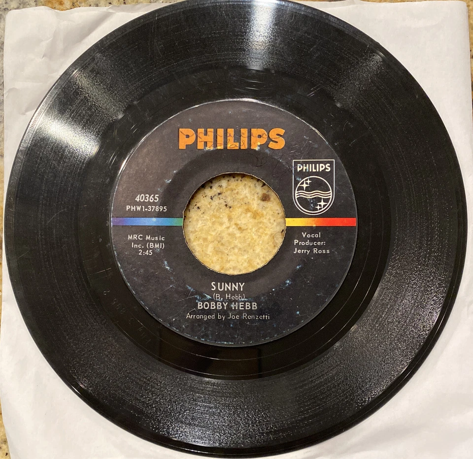 Northern Soul BOBBY HEBB 1966 45 rpm PHILIPS 40365 SUNNY - BREAD  - Image 1 of 2