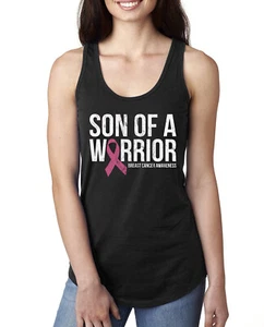Top sin mangas Son of a Warrior cinta de cáncer de mama damas Racerback - Imagen 1 de 8