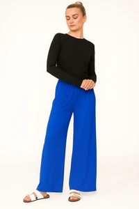 Elegante Damen Palazzohose Loungewear weites Bein Gummibund Hose - Bild 1 von 88
