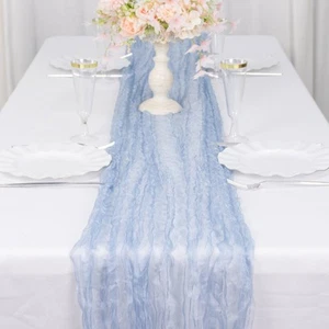 9 feet Crinkled Sheer Organza TABLE RUNNER Party Events Reception Decorations - Picture 1 of 34