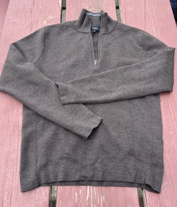 JACK SPADE NY Men's Wool Blend 1/4 Zip Pullover Sweater Brown Size Medium - Picture 1 of 8