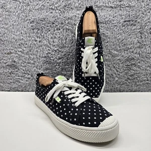 Cariuma Shoes Unisex M 9.5 W 11 OCA Low Canvas Sneakers Black Polka Dots - Picture 1 of 20