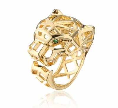 Anillo Pantera Chapado en Oro 18k Impermeable Hipoalergénico Foto 1 de 4