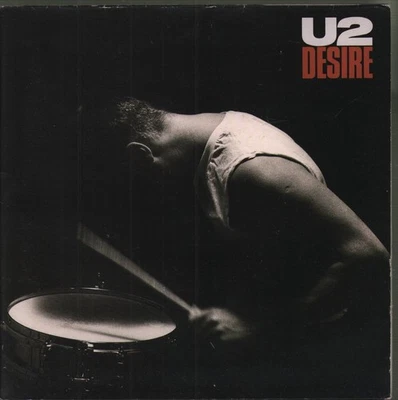 U2 Desire 7" Vinyl UK Island 1988 Papier Etikett Design 7" In Gatefold Bildhülle - Bild 1 von 4