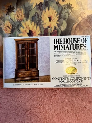 The House of Miniatures No. 40052 Chippendale Bookcase Circa 1740 X-Acto New - Image 1 of 4