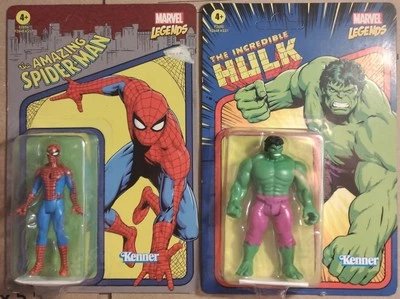 Lote de 2 figuras de acción Marvel Legends Spiderman & Hulk 4" ver fotos Foto 1 de 4