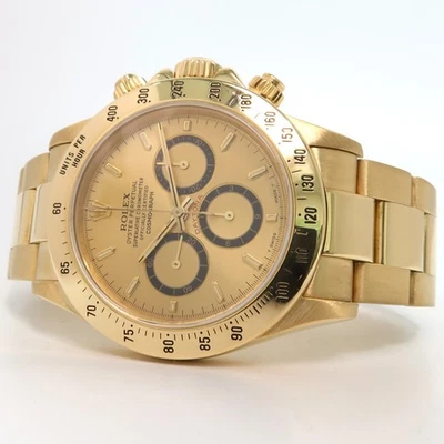 Rolex Daytona Zenith Solid 18kt Yellow Gold 40MM Gold Dial Cosmograph 16528 - image 1 of 4