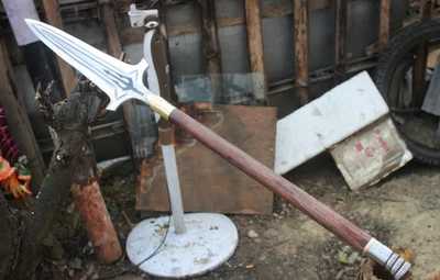 Custom Handmade Carbon Steel Blade Viking Spear Sword | Hunting Spear Camping - Image 1 of 4