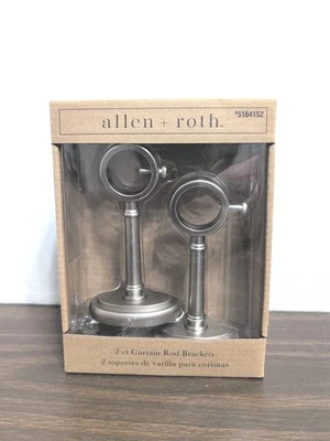 Allen and Roth 2 карата матовый никель занавески держатели #5184152 новый в коробке - Изображение 1 из 4