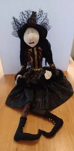 Halloween Hexe Puppe schwarz Regal Sitter Figur 31 Zoll - Bild 1 von 4