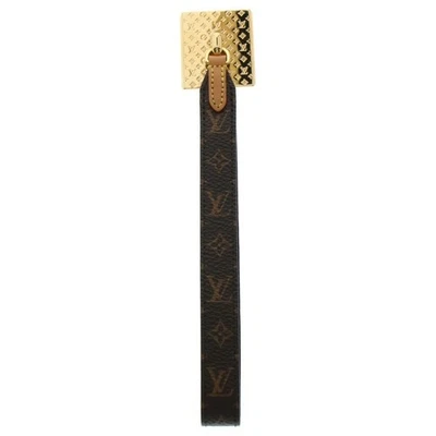 Louis Vuitton Monograma Dragonne Anel de Telefone Pulseira de Smartphone Ouro Marrom Usado d476 - Imagem 1 de 4