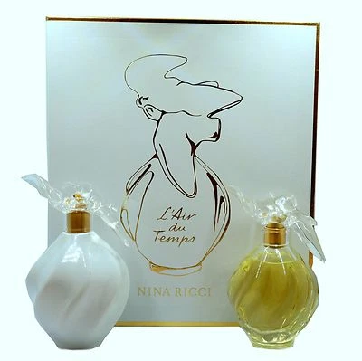 NINA RICCI L'AIR DU TEMPS 2 PEÇAS CONJUNTO DE PRESENTE EAU DE TOILETTE SPRAY 100ML NOVO NA CAIXA - Imagem 1 de 2