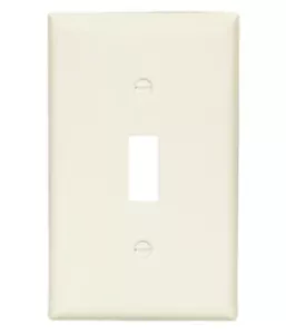 1-Gang Plastic Almond Light Switch Wall Plate Outlet Cover Standard Size - Picture 1 of 1