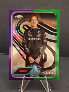 2024 Topps Chrome Formula 1 F1 George Russell Purple Green Refractor #5 SP - Picture 1 of 2