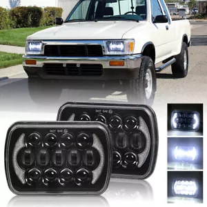 2pc 5X7 7X6" Rectangle LED Headlight For Toyota Pickup Tacoma Hardbody D21 Truck - Picture 1 of 17