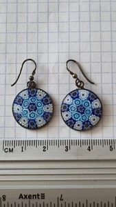 Italian earrings, Murano glass Silver Gilding - Picture 1 of 7