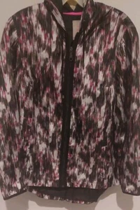 Isaac Mizrahi Live Hooded Nylon Windbreaker Colorful Print xxs - Picture 1 of 5