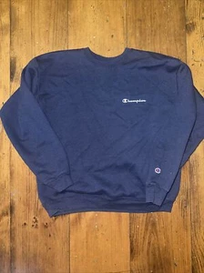 Vintage 80s Champion Crewneck Sweatshirt Size M Solid Navy Spellout Logo Made in USA - Bild 1 von 4