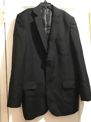 Abrigo Chaqueta Blazer Andrew Fezza Negro Rayas Niños 2 Botones Deportivo Talla 18R Usado en Excelente Condición Foto 1 de 4