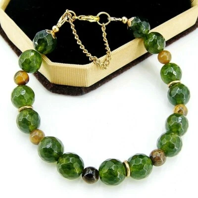 BAILYSBEADS edles Peridot & Tigerauge Armband Armkettchen Bracelet neu Ki33 - Bild 1 von 2