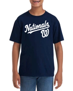 Washington Nationals Youth T-shirt Ring Spun Cotton Size XS-L Kids T-Shirt - Picture 1 of 6
