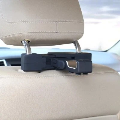 Carseat Caddy Universal Headrest Hook & Smart Device Holder for Bags and Clothes - Image 1 of 4