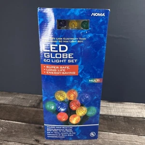 VTG Noma Christmas 22 Ft Globe LED Light Set Multicolor Bulbs 60 Ct New - Picture 1 of 7