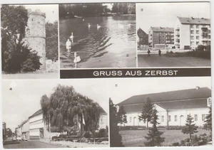 Foto AK DDR Zerbst 1979 ! mit Otto Grotewohl Strasse und Stadthalle ! - Bild 1 von 2