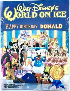 WALT DISNEYS WORLD ON ICE 1985 SOUVENIRPROGRAMM MIT NEUEM POSTER DONALDS GEBURTSTAG - Bild 1 von 3
