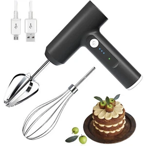 Electric Handheld Whisk Cordless Egg Beater Hand Mixer USB Coffee Food Frother - Picture 1 of 16
